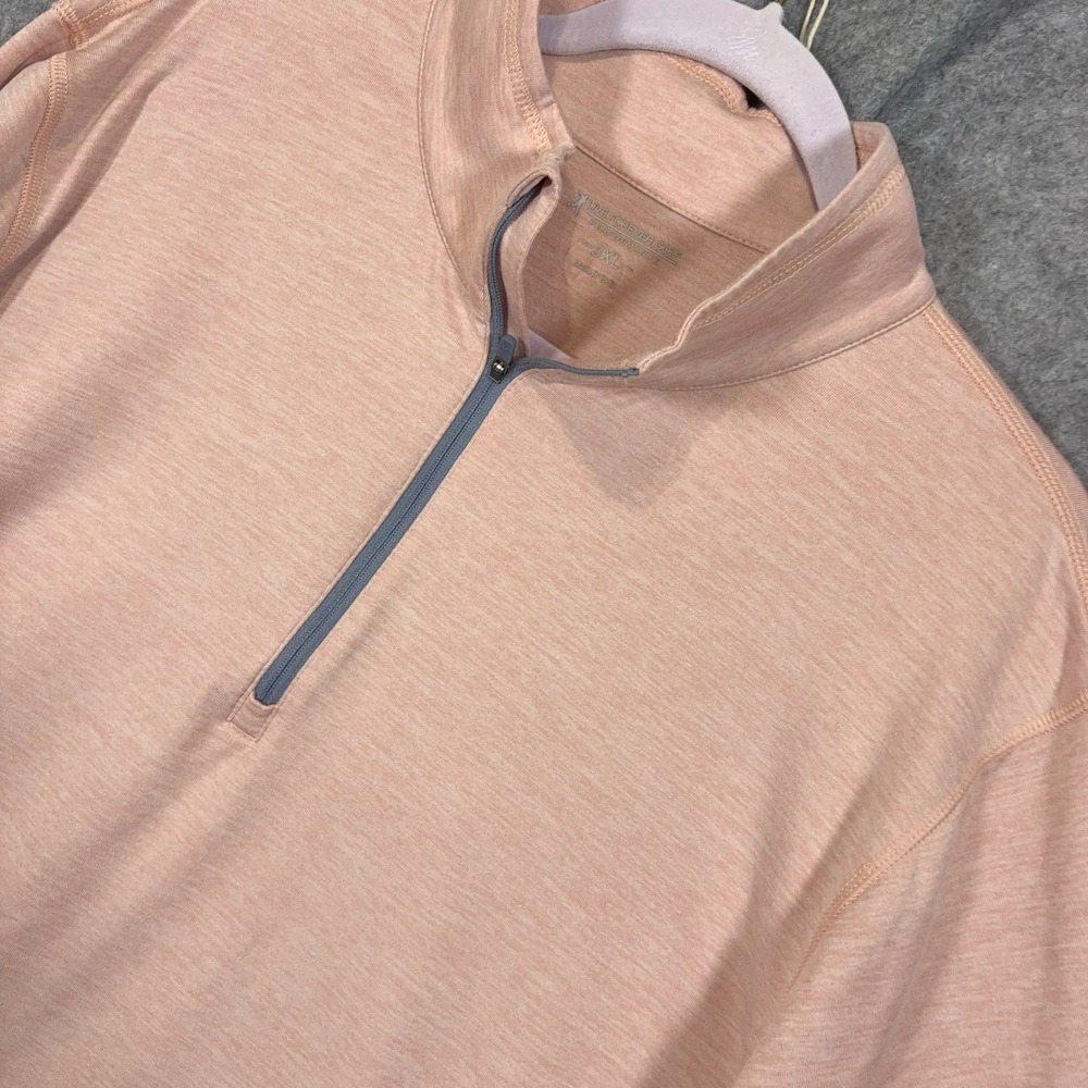 Live Forever Golf LFG 1/4 Zip Pullover Mens 3XL Peach Performance Stretch